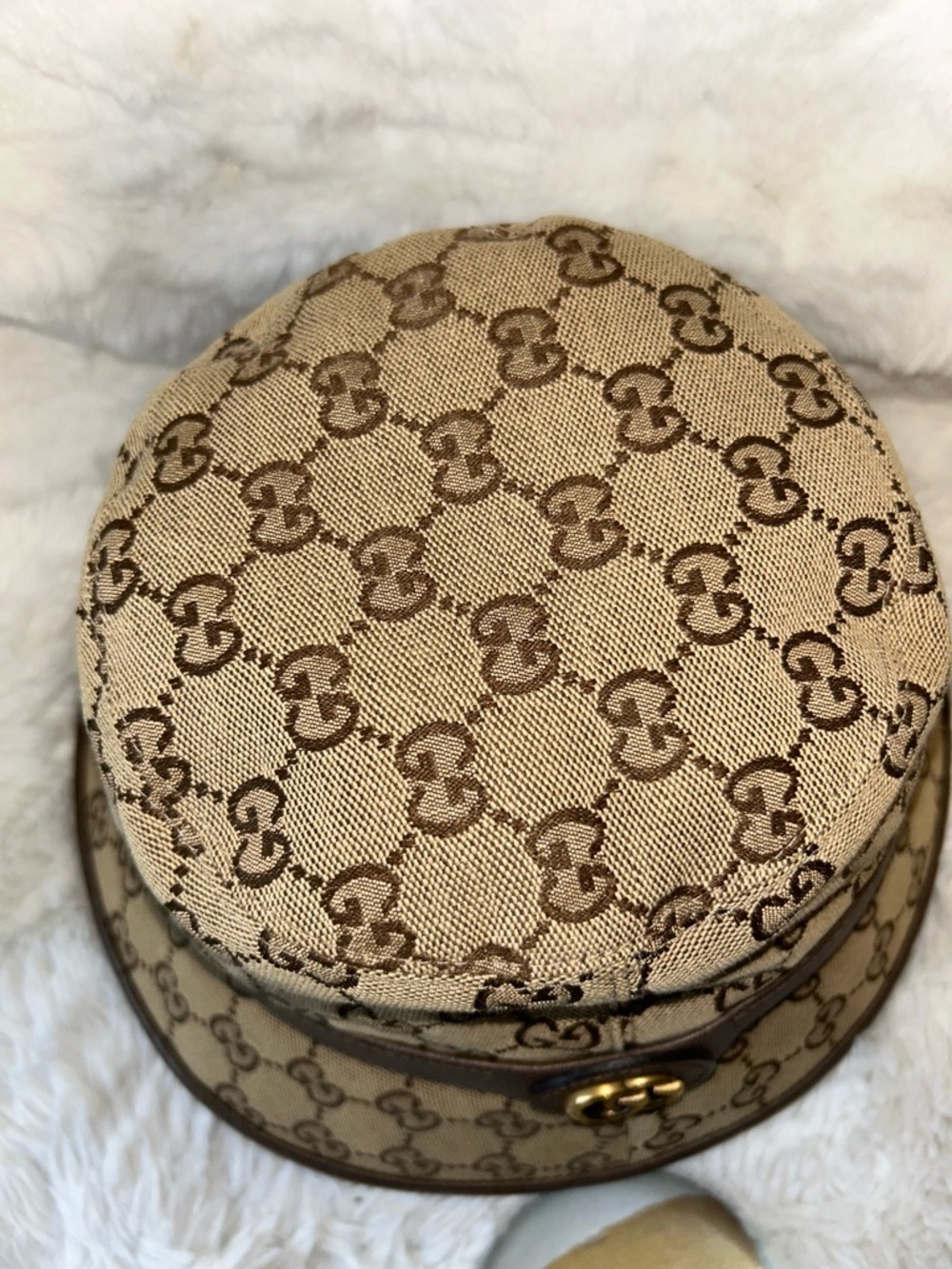 Gucci Brown GG Supreme Canvas Bucket Hat - Picture 7 of 15
